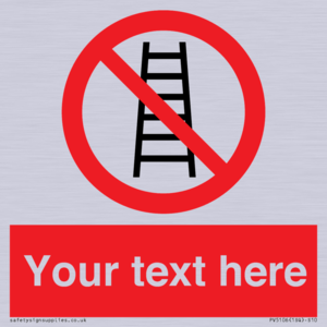 Custom No Ladders Sign